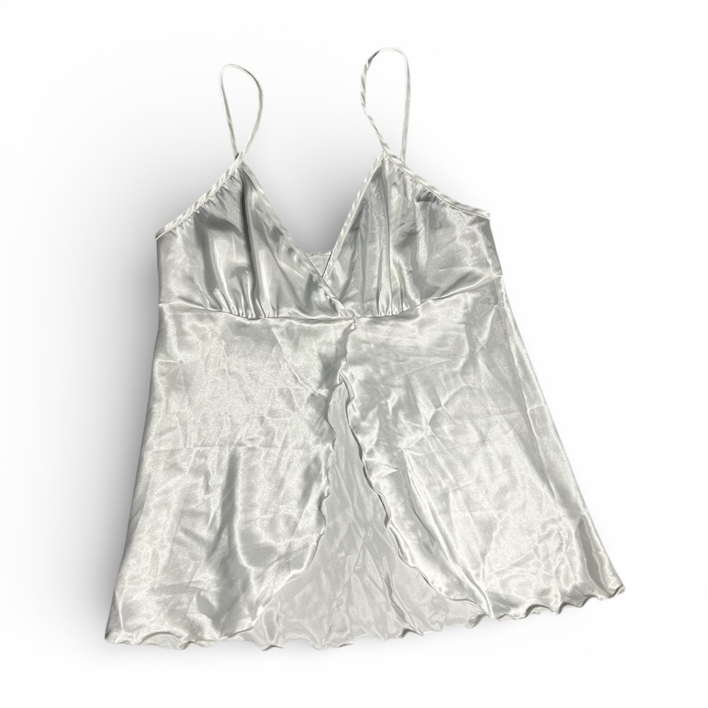 White Satin Split Camisole